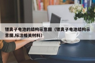 鋰離子電池的結構示意圖（鋰離子電池結構示意圖,標注相關材料）