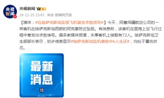 媒體：在哈薩克斯坦墜毀飛機(jī)曾發(fā)求救信號(hào)