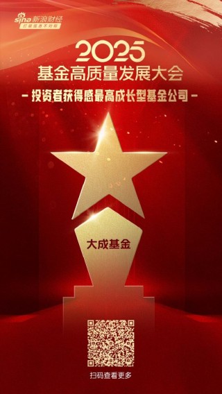 2025微博財(cái)經(jīng)大V榮譽(yù)榜：大成基金獲投資者獲得感最強(qiáng)成長(zhǎng)型基金公司榮譽(yù)
