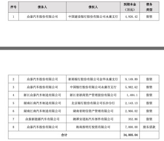 眾泰汽車又爆債務(wù)逾期！重整三年后余波不斷