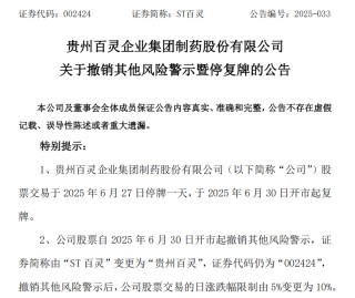 貴州百靈“摘帽”！仍面臨著證監(jiān)會(huì)立案調(diào)查尚未結(jié)案的風(fēng)險(xiǎn)