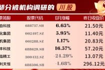 機(jī)構(gòu)“熱捧”川股：多家獲評級上調(diào) 7股迎百家機(jī)構(gòu)調(diào)研