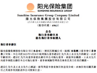 陽光保險：趙宗仁辭任執(zhí)行董事、副董事長