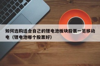 如何選購適合自己的鋰電池板塊股票一覽移動電（鋰電池哪個股票好）