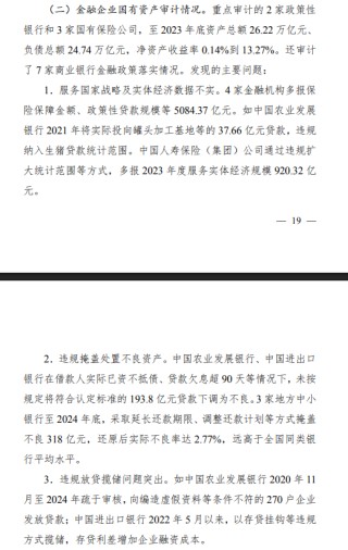 審計署：中國進(jìn)出口銀行以存貸掛鉤等違規(guī)方式攬儲，存貸利差增加企業(yè)融資成本