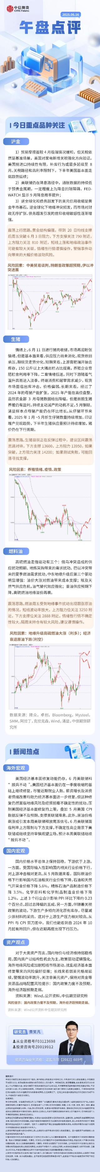 中信期貨：午盤點評6.16