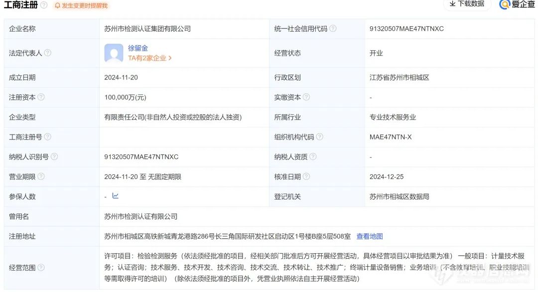 蘇州市檢測認(rèn)證集團(tuán)有限公司成立！整合纖檢院、質(zhì)檢院及計量院，注冊資本10億  第3張