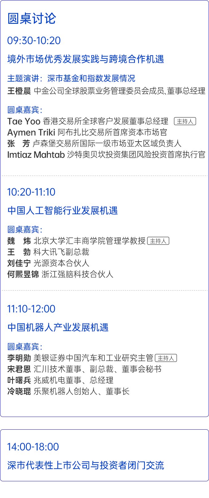 大咖齊聚！展現(xiàn)中國(guó)資產(chǎn)和A股市場(chǎng)投資價(jià)值，深交所2025全球投資者大會(huì)5月19日至20日在深圳舉行（附議程）  第13張