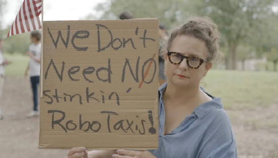 特斯拉在得州奧斯汀遭遇抗議活動：反對馬斯克Robotaxi計劃  第1張